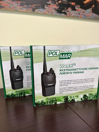 2 Walkie talkie POLMAR WORK 3 NUEVOS uso libre
