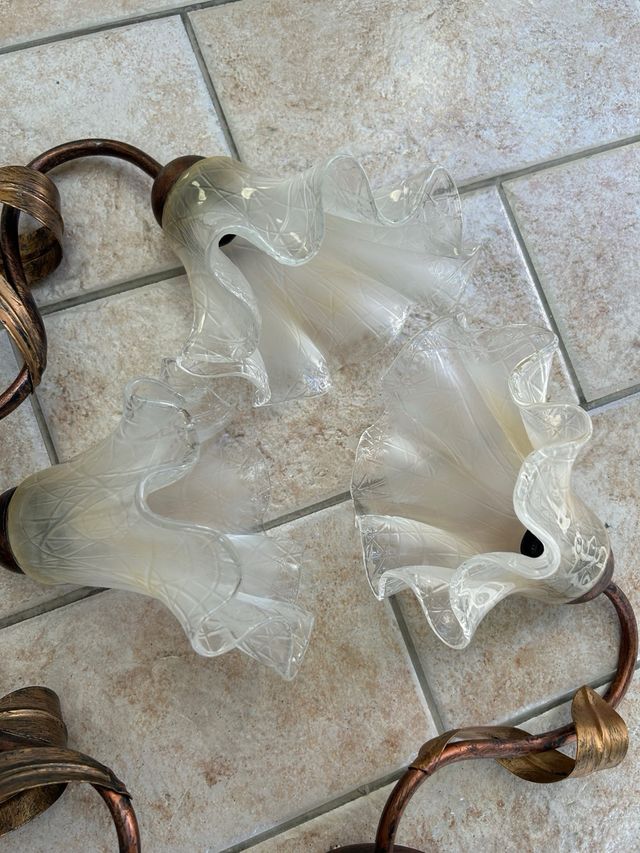 Plafoniere in vetro soffiato e rame