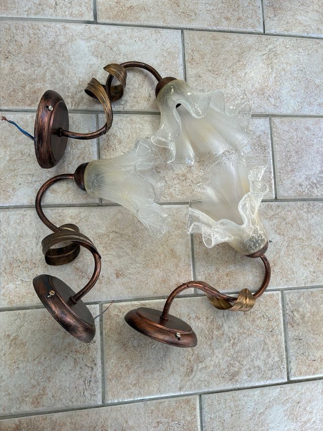 Plafoniere in vetro soffiato e rame