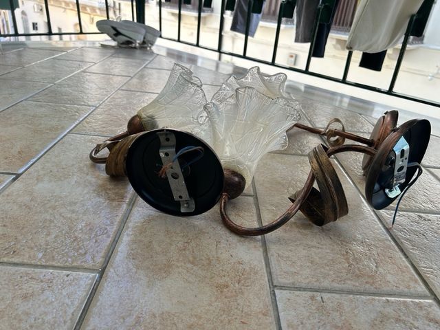 Plafoniere in vetro soffiato e rame