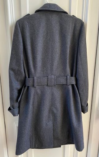Abrigo Paño Gris Estilo Militar