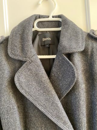 Abrigo Paño Gris Estilo Militar