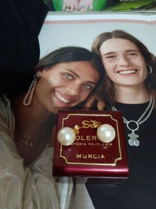 Pendientes perla de oro 