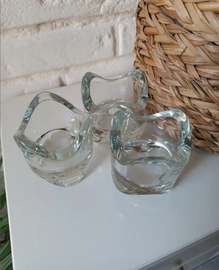 Pack tres portavelas de cristal
