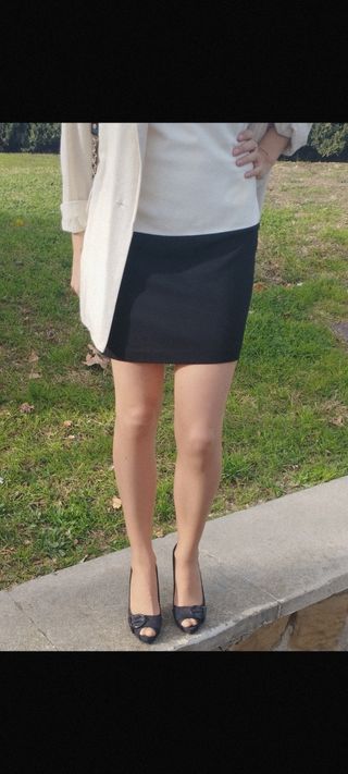 Zapato tacón Zara "ante" negro 39