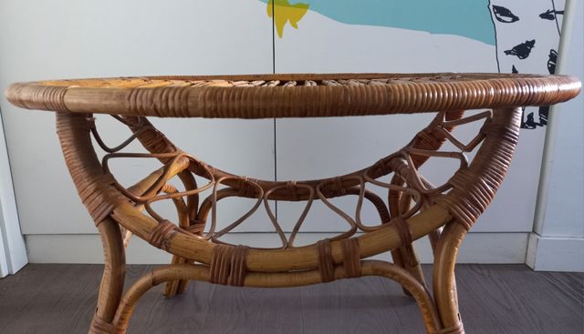 Tavolino ovale bambù Anni '60