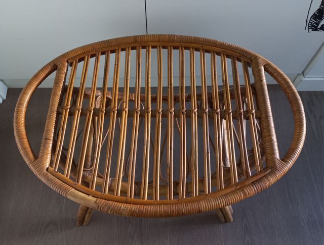 Tavolino ovale bambù Anni '60