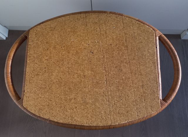 Tavolino ovale bambù Anni '60