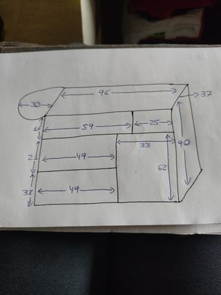 Mueble de plancha y almacenaje 