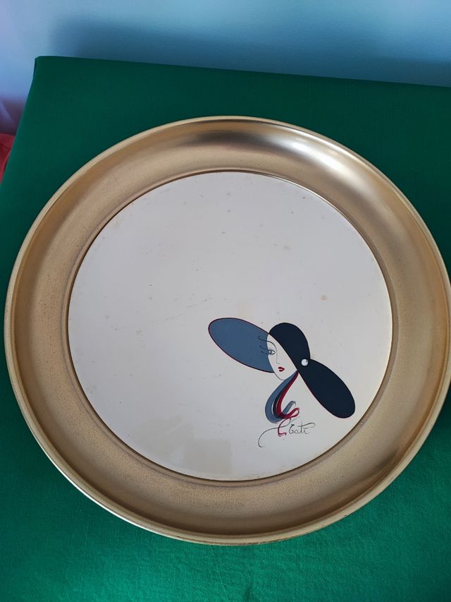 Vassoio Antiqua bagno oro 24kt vintage