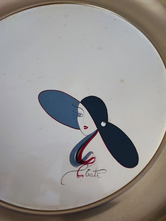 Vassoio Antiqua bagno oro 24kt vintage