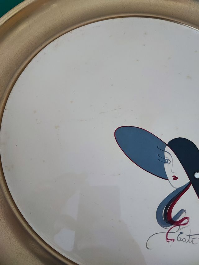 Vassoio Antiqua bagno oro 24kt vintage