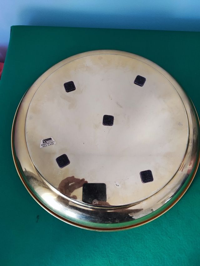 Vassoio Antiqua bagno oro 24kt vintage