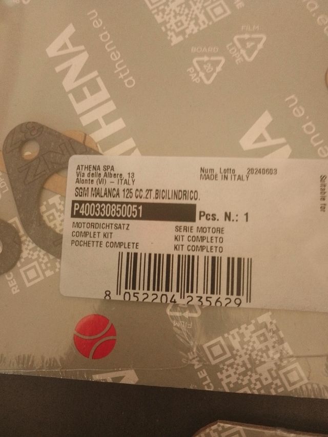 Guarnizioni malanca 125 BIC.