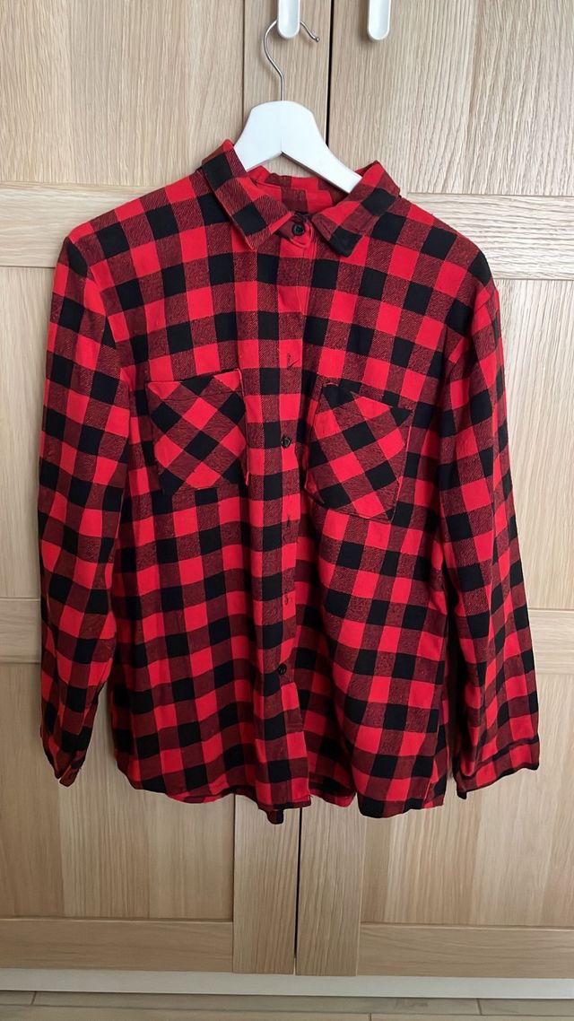 CAMICIA A SCACCHI ROSSA E NERA