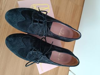 Zapato inglés de ante mujer Pretty Bailarinas