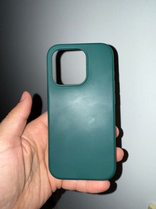 Cover custodia iphone 15 pro colore verde oscuro