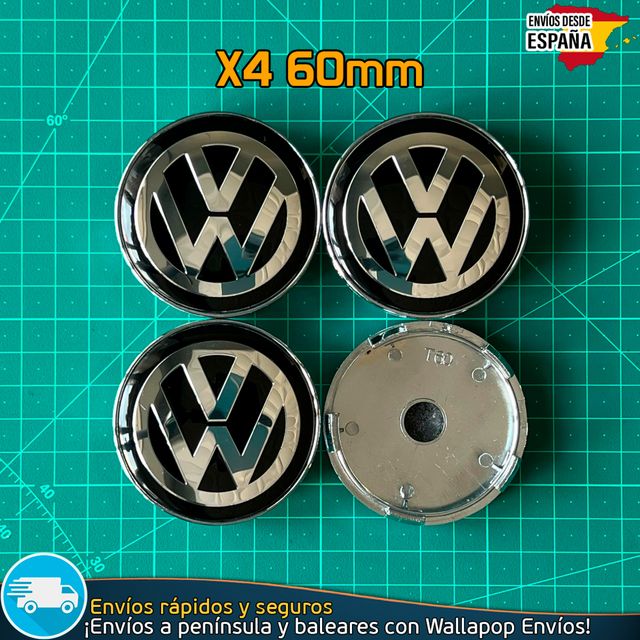 X4 Tapacubos Volkswagen 60mm Cubrebujes Llantas