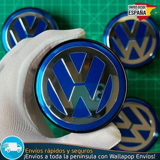 Tapacubos Volkswagen 60mm Emblema Azul Tapa negra