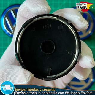Tapacubos Volkswagen 60mm Emblema Azul Tapa negra
