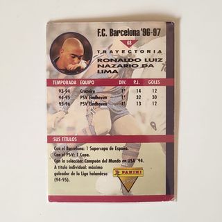 Ronaldo Nazario Trayectoria Barcelona 96 97 Cromo