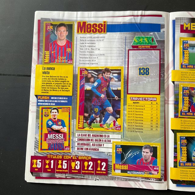 Album Le carte di Messi del FC Barcelona 2010-2011-2012
