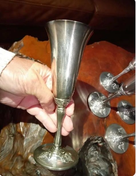 Copas de cava en plata contrastada