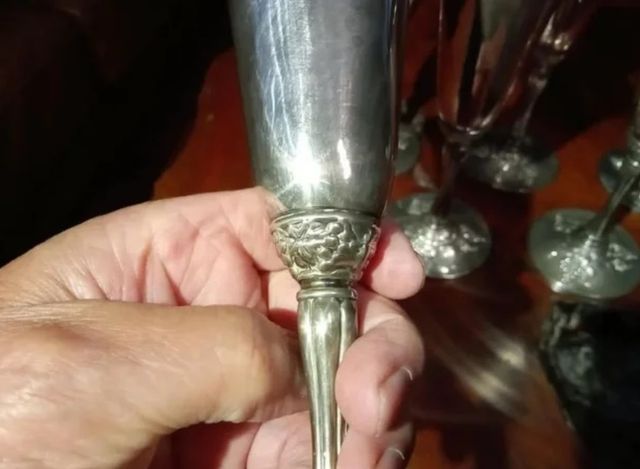 Copas de cava en plata contrastada