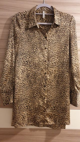 Camisa de leopardo larga de zara