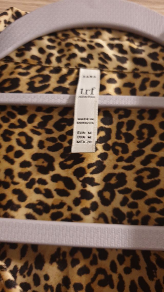 Camisa de leopardo larga de zara