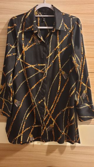 Camisa de raso larga de zara