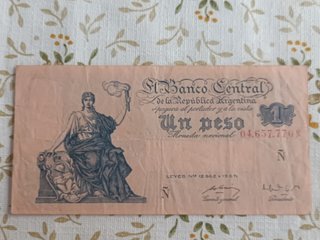 Argentina 1 peso billete antiguo