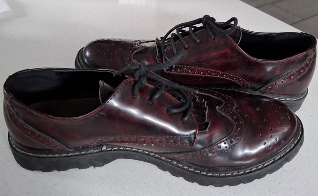 Scarpe stringate stile college bordeaux