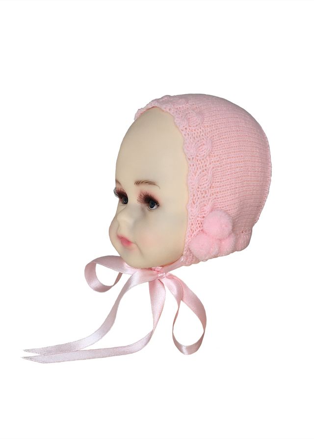 Capota rosa bebé niña lana 0-3 meses