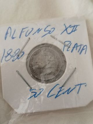 50 céntimos de plata 
