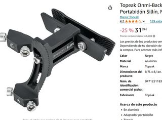 Soporte botellines al sillín bicicleta