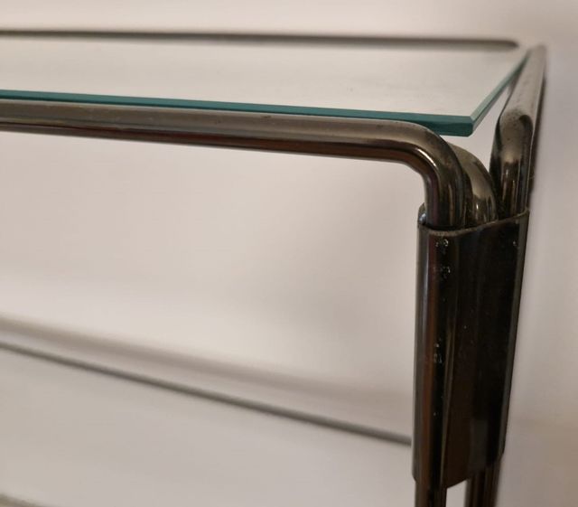 ESTANTERIA de CRISTAL y ACERO con 5 BALDAS