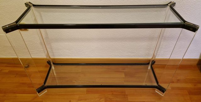 MESA RECIBIDOR de CRISTAL y METACRILATO