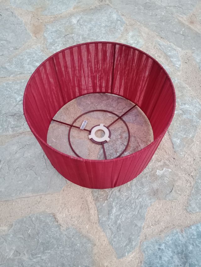 Pantalla lámpara tela precioso burdeos