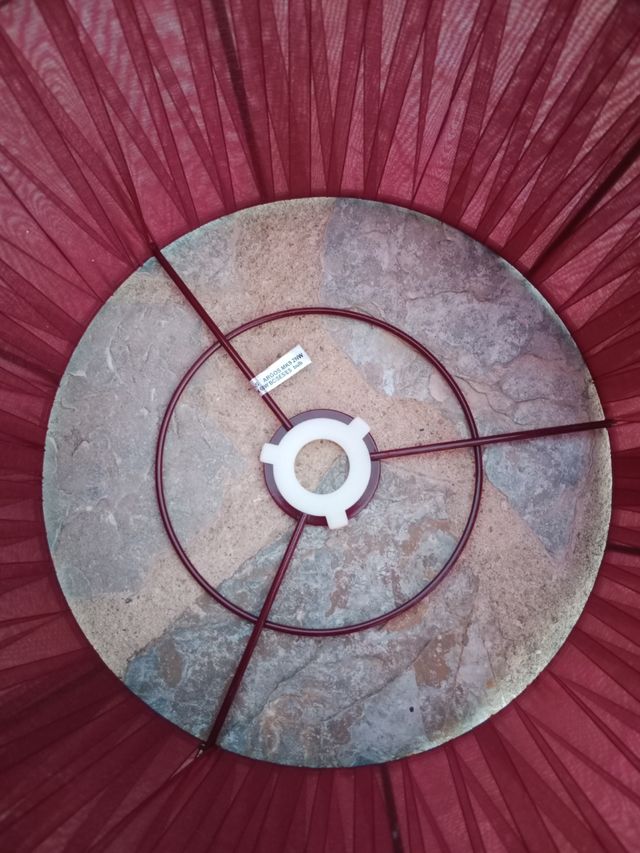 Pantalla lámpara tela precioso burdeos