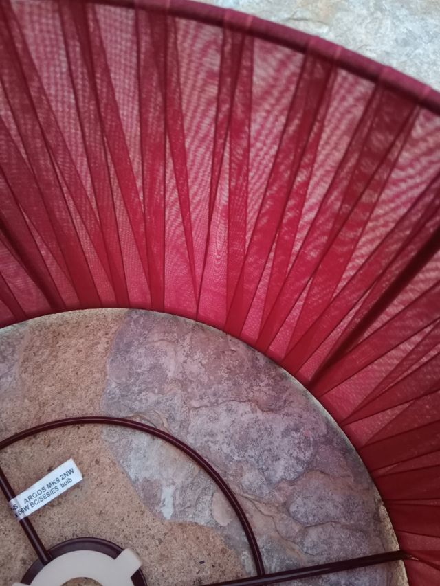 Pantalla lámpara tela precioso burdeos