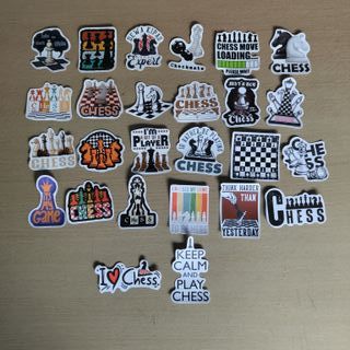 50 Stickers Autocolantes Xadrez
