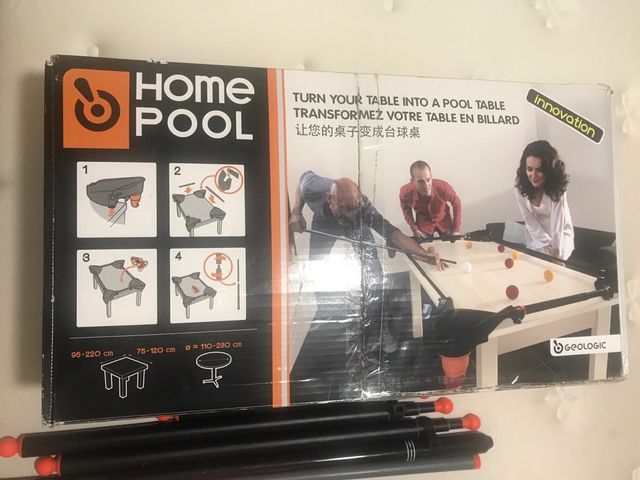Juego de billar montable en mesa comedor
