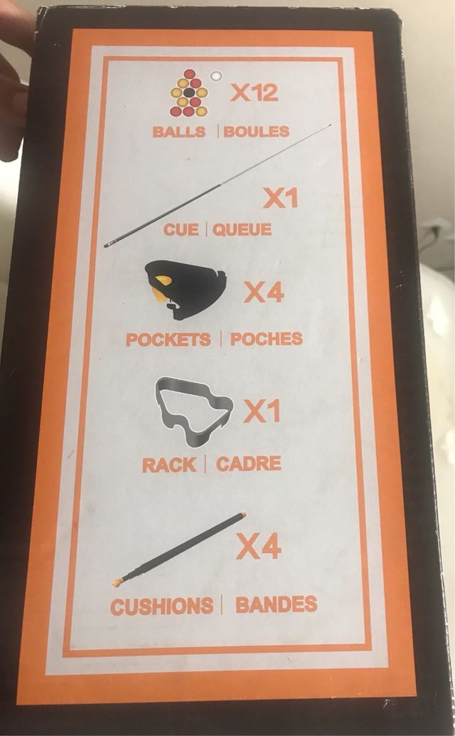 Juego de billar montable en mesa comedor