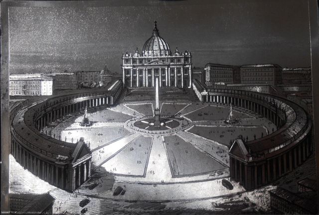 Cartolina Olografica in alluminio ROMA -VATICANO