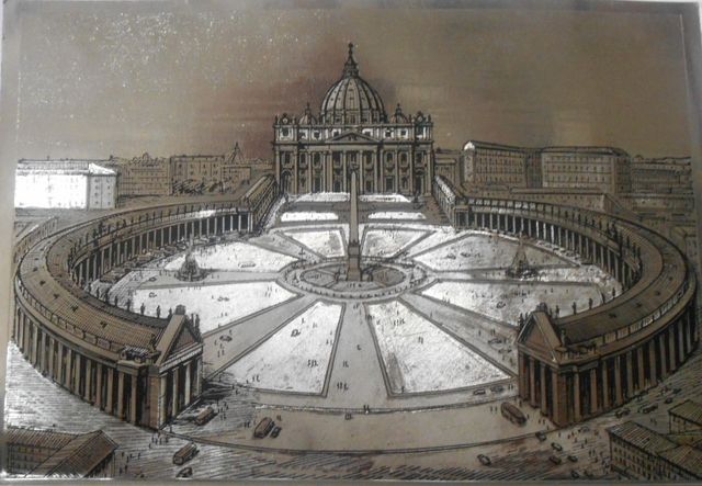 Cartolina Olografica in alluminio ROMA -VATICANO