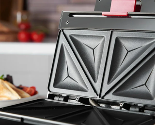 Sandwichera 750 W, Acero Inoxidable y Negro NUEVA
