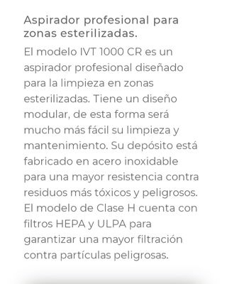 Aspirador profesional Nelfisk IVT 1000 CR clase H