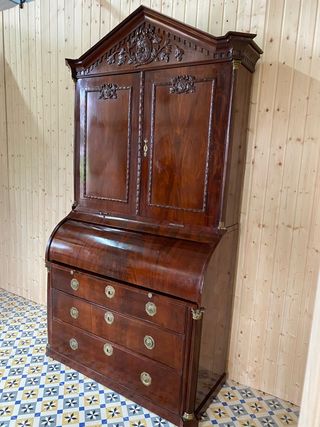 ESCRITORIO BUREAU DE CAOBA S.XIX ESTILO CLASICISTA