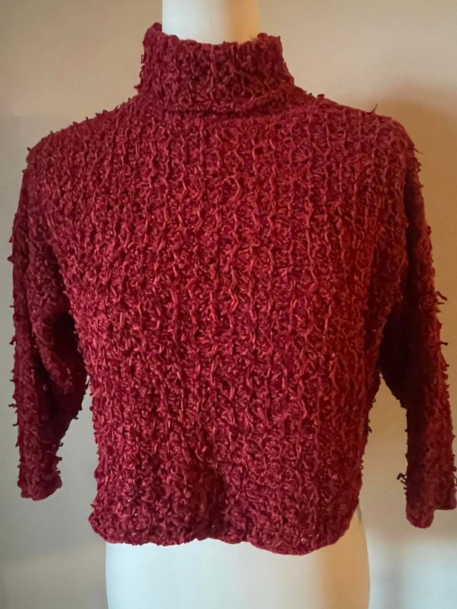 Pullover crop MASCARA borgogna nuovo